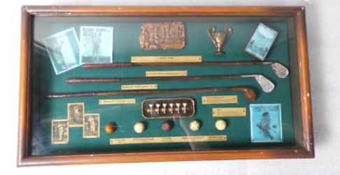 Vintage Golf Memorabilia Display 