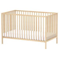 IKEA SNIGLAR Baby Crib / Toddler Bed with JÄTTETRÖTT Pocket Spring Mattress and LENAST Protector