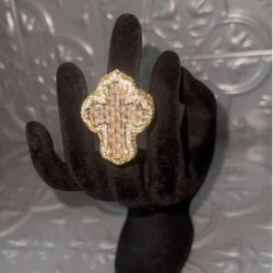 Jesus Cross Baugette Iced Out Ring 