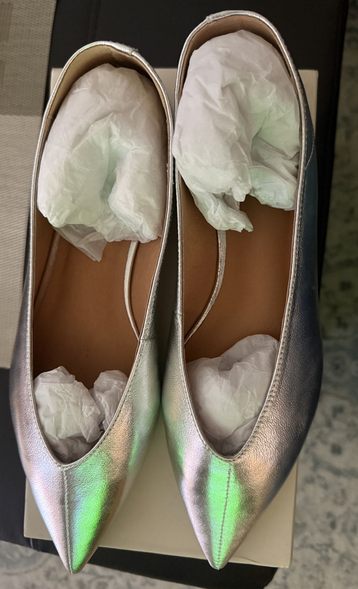 Tony Bianco Hoop Silver Simmer Flats