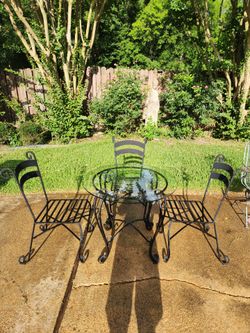 Glass table and chairs