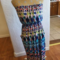 Trixxi Multicolored Strapless Sundress S