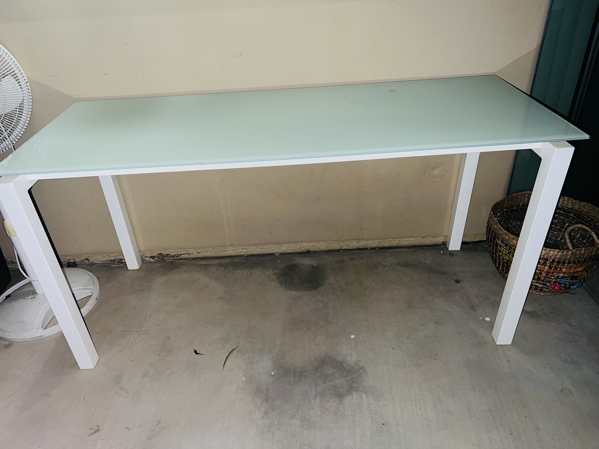 White Glass Desk
