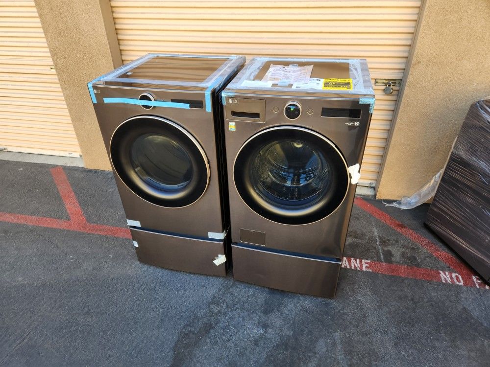 LG Front Load Washer Gas Dryer W Pedestal 
