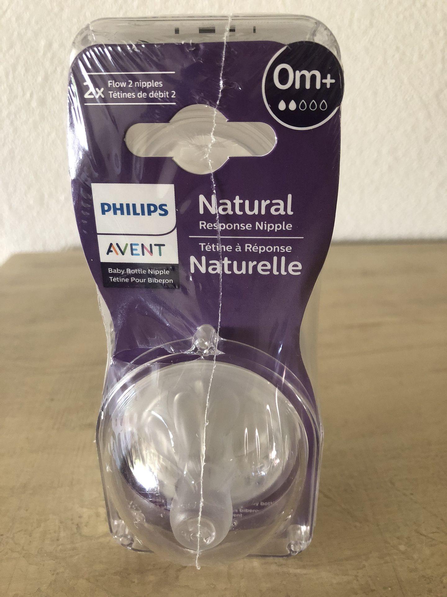Philips Avent baby bottle nipple (4 bottle nipples x Flow 2 for 0m+)