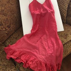 Vintage Pink Slip Dress Medium