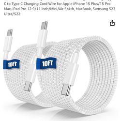 Set Of 2 iPhone 15 USB C Charger. 