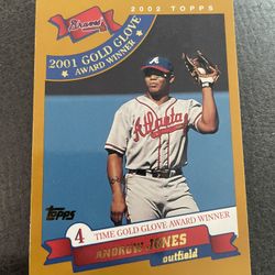 Andruw Jones Topps 2002 Gold Glove Winner #711 Card