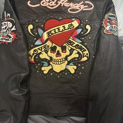 Ed Hardy-Avirex Collab Leather Jacket Med (2k) OBO  