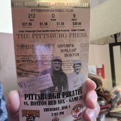 Pittsburgh Pirates 100th Anniversary World Series Ticket