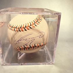 HOF Vlad Guerrero Autographed Ball & PSA 9 Rookie Card