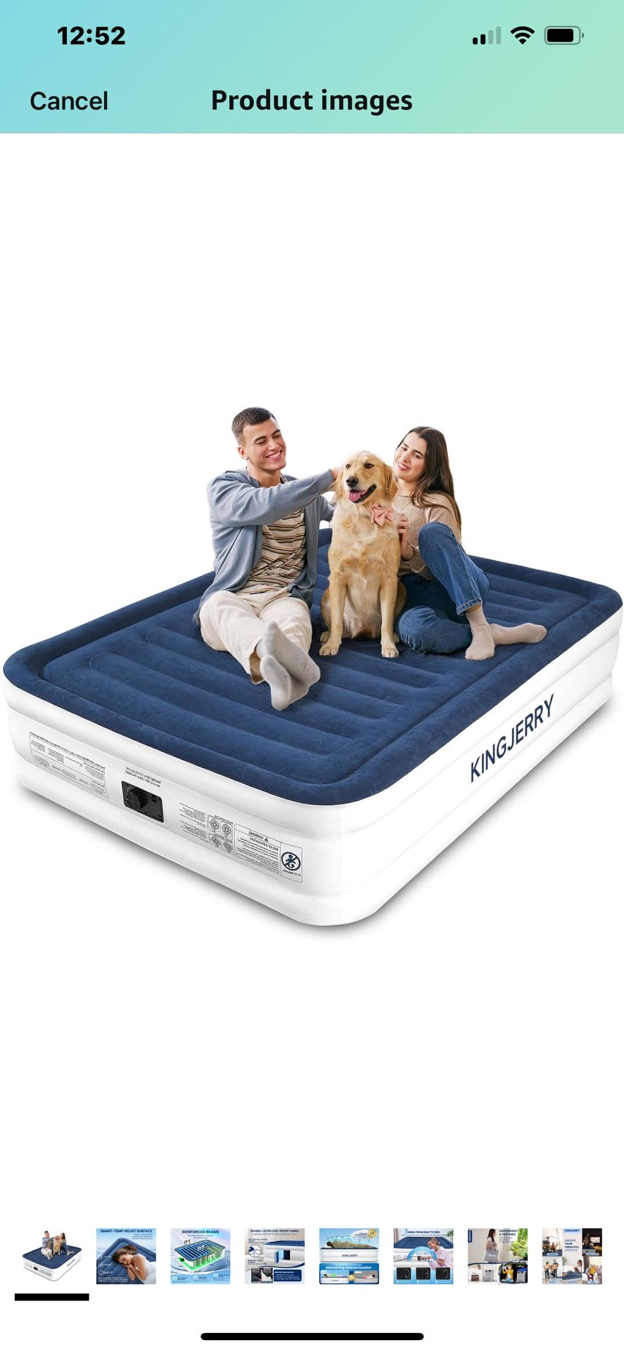 Queen Air Mattress with Built-in Pump, 18" Raised Comfort Inflatable Mattress, Upgraded Dual-Layer Leakproof Blow up Mattress, 800 lbs Max, 3-Min Infl