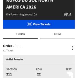 Rufus Du Sol (single Ticket 8/6)