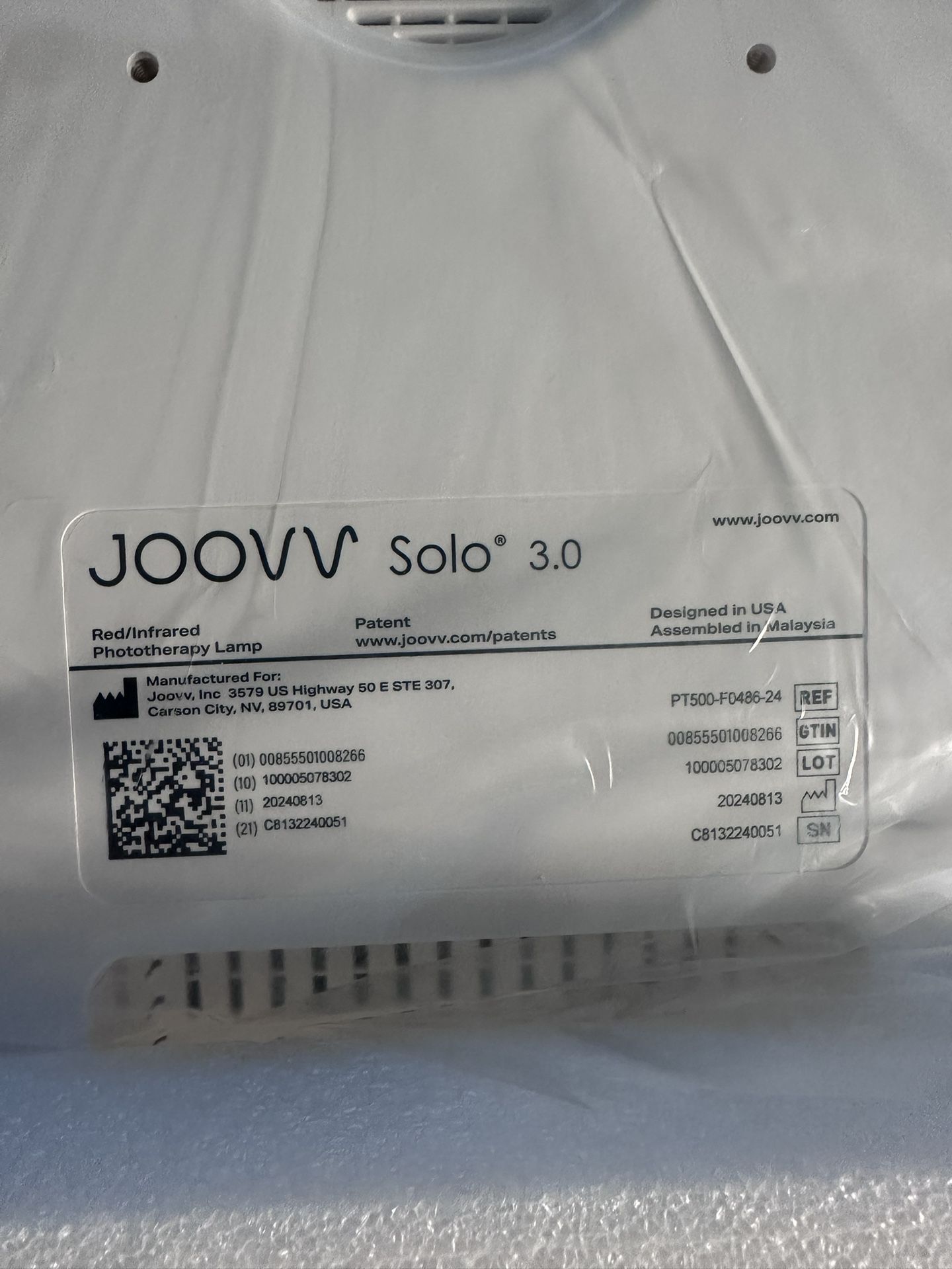 Phototherapy Lamp Joovv Solo 3.0 Brand New Never Use It