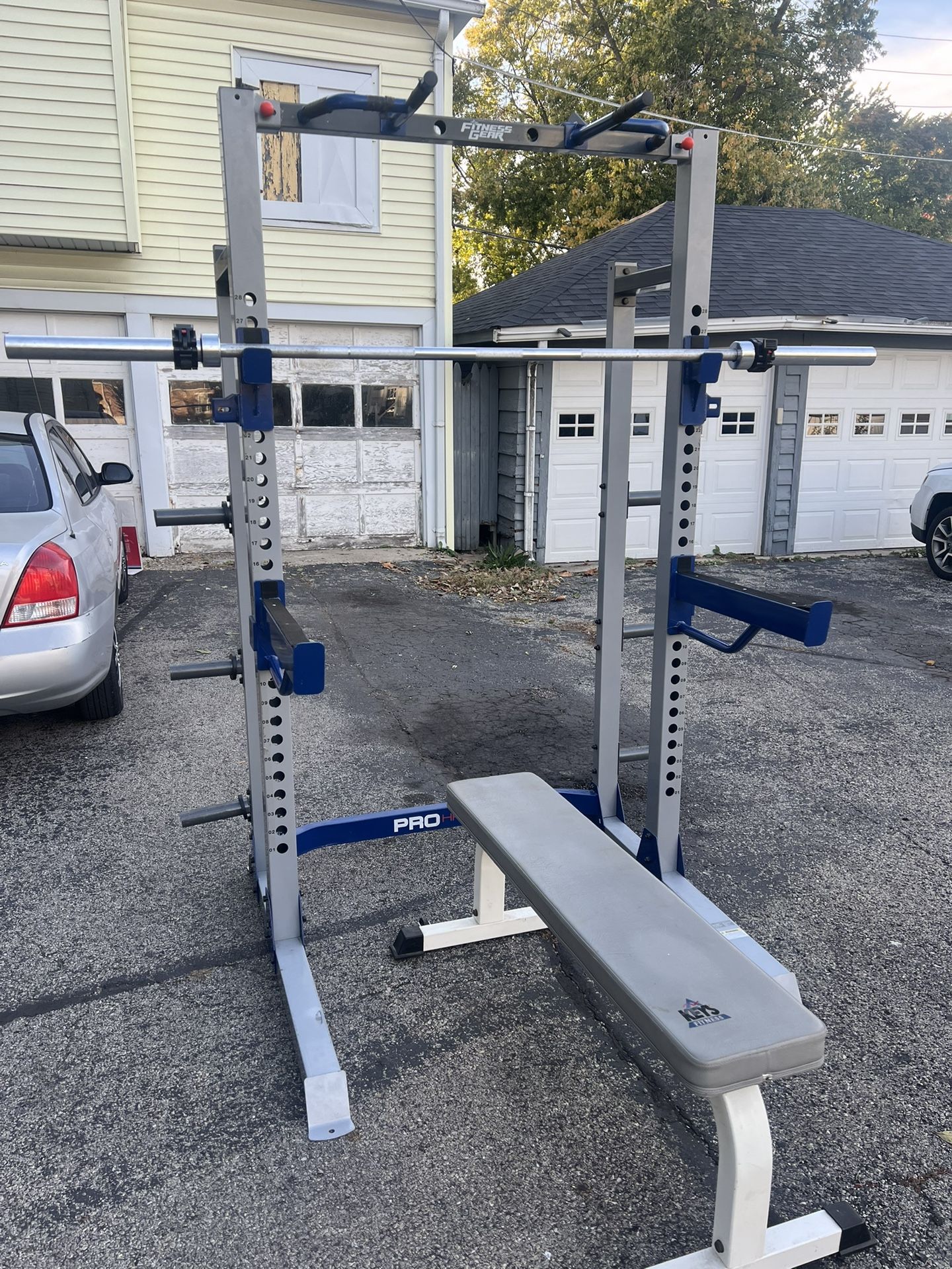 Fitness Gear Pro Half Rack With Olympic Barbell
