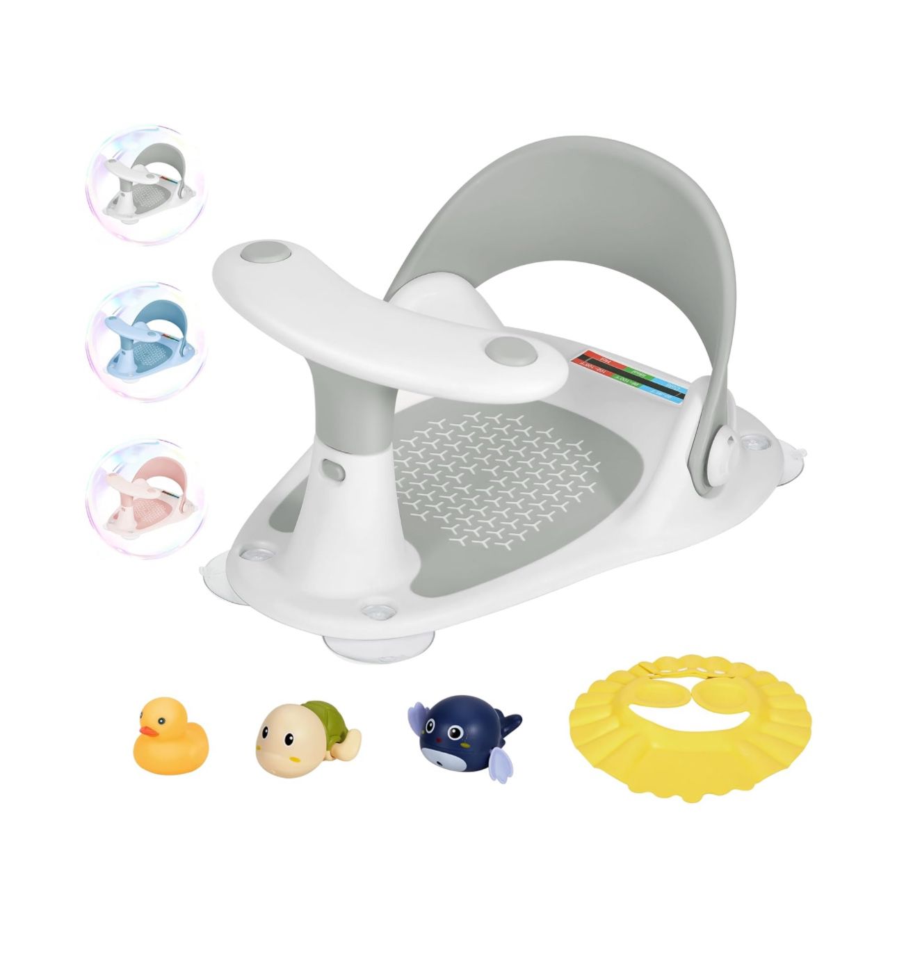 Baby Bath Seat for Babies 6 Months & Up - Infant Bathtub Seats with Thermometer for Sitting up in