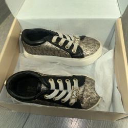 Michael Kors Shoes Size 5 JEM miracle shimmer toddler black Gold leopard NEW