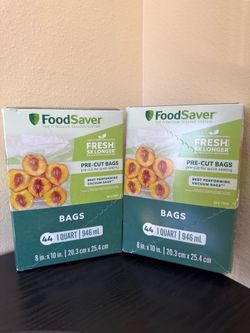 NEW FoodSaver Vacuum Seal Bags Quart Size 44 Count Bundle of 2