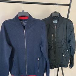 Men’s Abercrombie Blue Jacket And Black Bomber Jacket