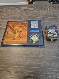 Nolan Ryan Rangers Plaque and Collector Tin Set