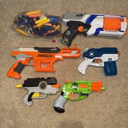 Nerf Gun Lot with Darts – Elite, AccuStrike, Zombie Strike & More