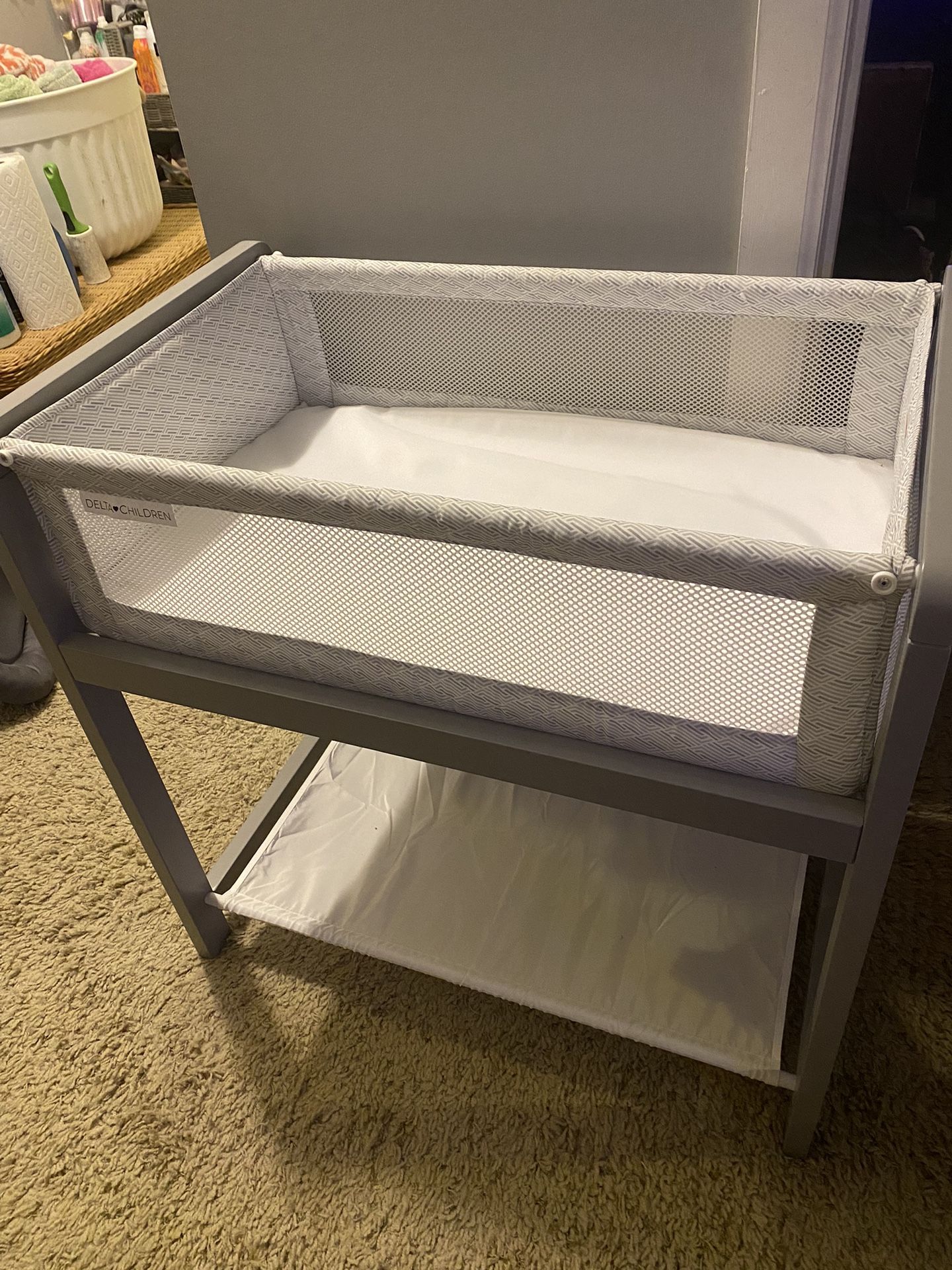 Delta Children Gray Wood Bassinet