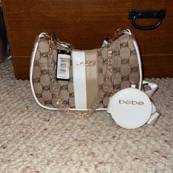Bebe Warren Crossbody W/ Cc White / Multi Logo 