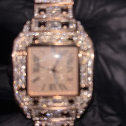 Iced Out Rose Gold Men’s Watch 