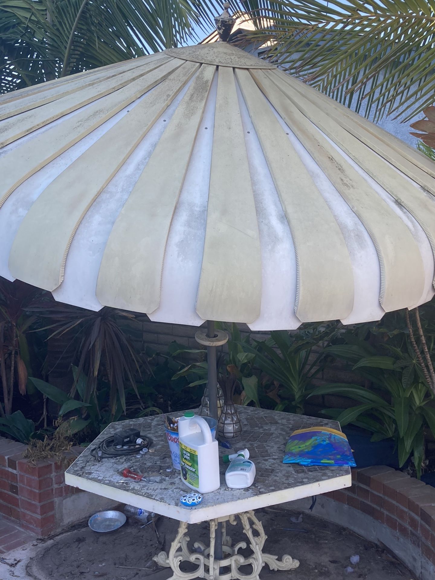 Vintage Umbrella And Patio Furniture