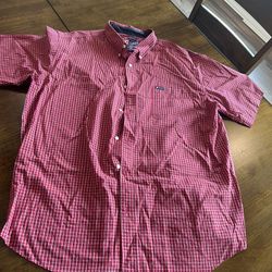 Chaps Easy Care Button Down Shirt Men's 2XLT 2XL Tall Multicolor Plaid Short SLV