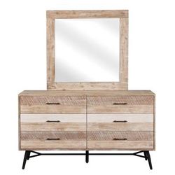 Beautiful 6 Drawer Bedroom Dresser with Rustic Wood Finish! Best Prices!