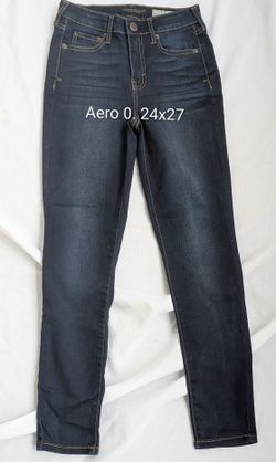 Womens Jrs Aeropostale 0 High Waisted Jegging Dark Denim Blue Jeans 24x27 Cotton 71%, Polyester 28%,