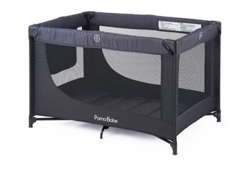 Pamo Babe Portable Crib with Mattress & Carry Grey