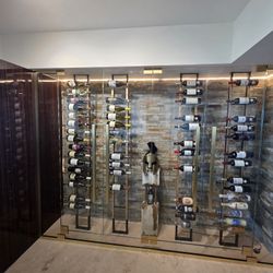 Glass wine cellar in all the measures