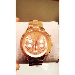 Michael Kors Mini Bradshaw Rose Gold-Tone Stainless Steel Watch in Rose Gold