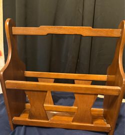 Hellerware Teak MCM Magazine Rack Danish MCM Style VTG 16" x 15" x 7"