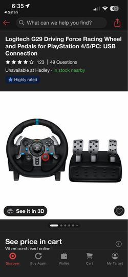 Logitech G29 Driving Force Racing Wheel and Pedals for PlayStation 4/5/PC