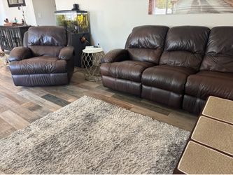 Leather couch and chair