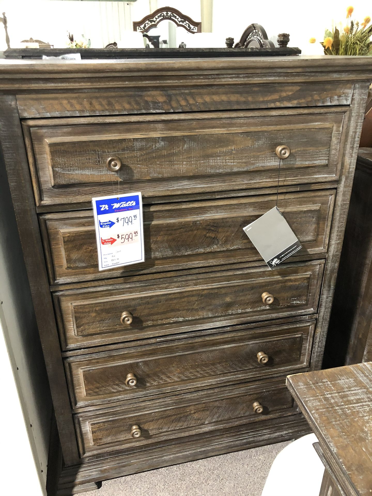 Like New Chest Of Drawers-5 Drawers Solid Wood, Matching Bed Side Nightstand With 3 Deep Drawers