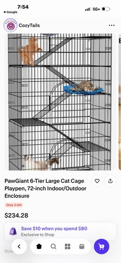 PawGiant 6-Tier Large Cat Cage Playpen