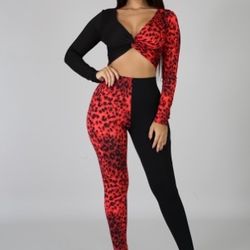 Women 2 Piece Red  Set 
