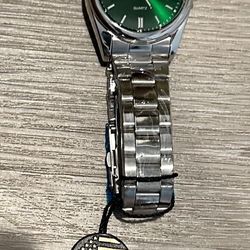 AJ - U.S.A Silver And Green Watch Quartz Movement With Tags