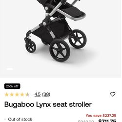 Bugaboo Lynx Seat Stroller + Cloud Q Infant Car seat 