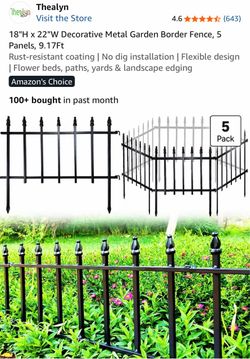 Decorative Metal Garden Border Fence 5-Pack