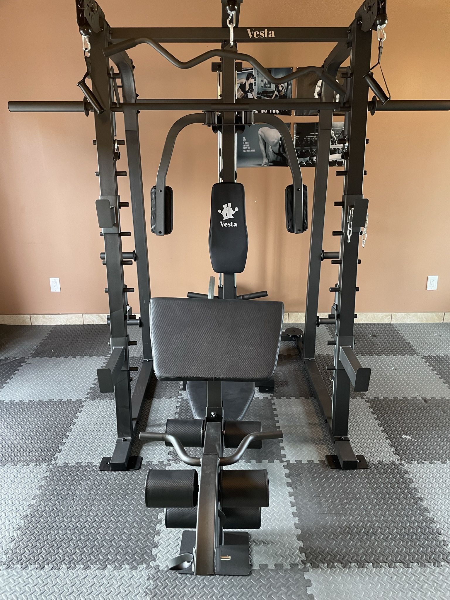 vesta-fitness-smith-machine-2001-w-bench-attachment-230lb-bumpers