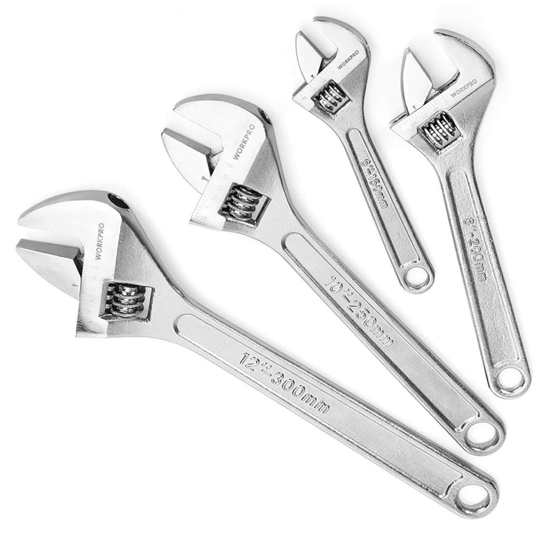 WORKPRO 4-piece Adjustable Wrench Set