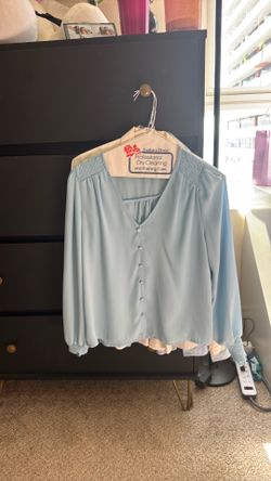 Blue work blouse