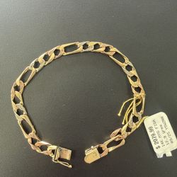 14k Figaro Bracelet 