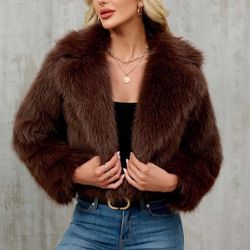 Faux Fur Jacket - Women's Size L