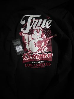 True Religion Black Graphic Hoodie with Tags